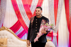 Charming maharajah receiving maharani at Engagement party. Charming maharajah receiving maharani at Engagement party.