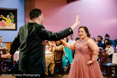 Dazzling dance of Indian couple during engagement party. Dazzling dance of Indian couple during engagement party.