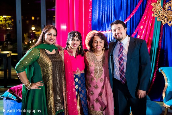 Indian bride and family posing