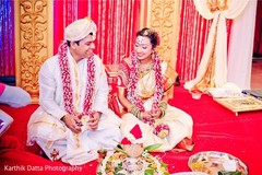 Joyful Indian couple at wedding ceremony. Joyful Indian couple at wedding ceremony.