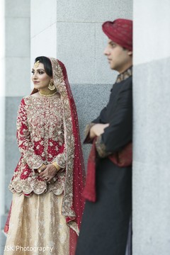 Charming indian bride and groom portrait Charming indian bride and groom portrait