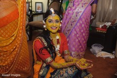 Incredible indian bride with turmeric paste all over. Incredible indian bride with turmeric paste all over.