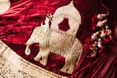 Incredible Indian bridal lehenga golden elephant embroidery. Incredible Indian bridal lehenga golden elephant embroidery.