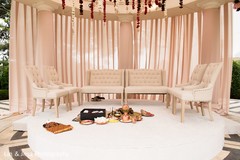 Elegant Indian wedding ceremony seats decor. Elegant Indian wedding ceremony seats decor.