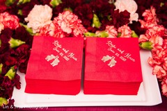 Personalized Indian wedding red napkins. Personalized Indian wedding red napkins.