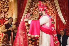Indian groom putting the garland capture. Indian groom putting the garland capture.