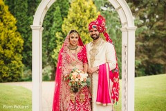 Indian bride and groom romantic first glance. Indian bride and groom romantic first glance.