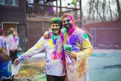 Indian pre-wedding guests at haldi party. Indian pre-wedding guests at haldi party.
