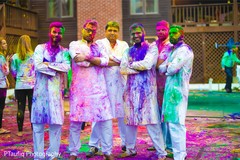 Cool Indian groom with groomsmen at haldy party. Cool Indian groom with groomsmen at haldy party.
