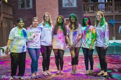 Cute indian bridesmaids at haldy celebrations. Cute indian bridesmaids at haldy celebrations.