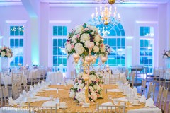 Incredible Indian wedding reception table flowers centerpiece. Incredible Indian wedding reception table flowers centerpiece.