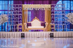 Elegant Indian wedding reception stage decor. Elegant Indian wedding reception stage decor.