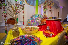 Closeup capture of Sangeet favors table. Closeup capture of Sangeet favors table.
