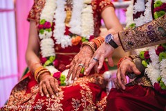 Indian couple showing their wedding rings. Indian couple showing their wedding rings.