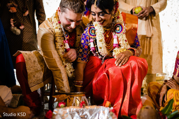 The couple tieing the knot