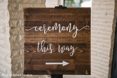 Creative sign leading people to the ceremony. Creative sign leading people to the ceremony.