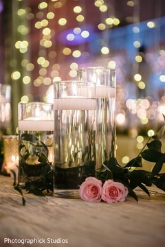 Beautiful table decoration with candles and roses. Beautiful table decoration with candles and roses.