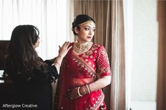 Maharani getting her ceremony draping on . Maharani getting her ceremony draping on .