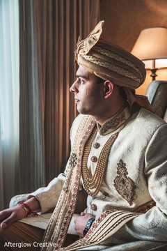Elegant indian groom's ceremony look. Elegant indian groom's ceremony look.