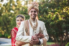 Cute indian bride and groom's first look capture Cute indian bride and groom's first look capture