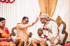 Indian groom at his pre-wedding rituals. Indian groom at his pre-wedding rituals.