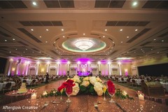Indian couple reception table view. Indian couple reception table view.