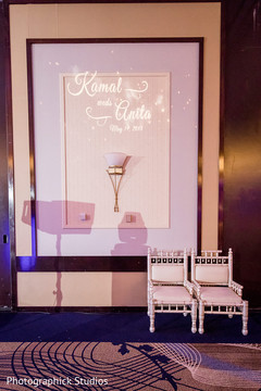 White light projection with bride and groom's name White light projection with bride and groom's name