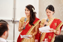 Lovely Indian bridesmaids giving a speech. Lovely Indian bridesmaids giving a speech.