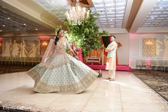 Dreamy indian couple at their sangeet location. Dreamy indian couple at their sangeet location.