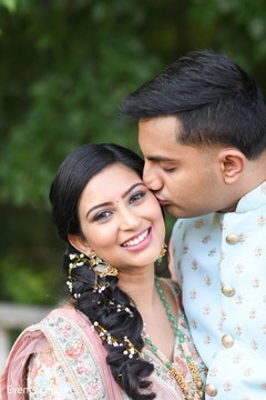 Dreamy Indian bride and groom's portrait. Dreamy Indian bride and groom's portrait.