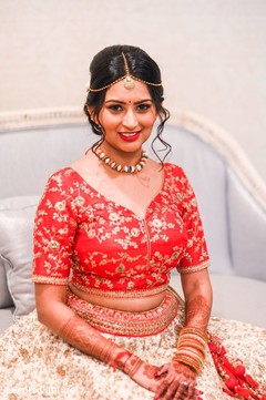 Lovely Indian bride on her ceremony lehenga. Lovely Indian bride on her ceremony lehenga.