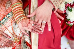 Closeup capture of Indian couple's wedding rings. Closeup capture of Indian couple's wedding rings.