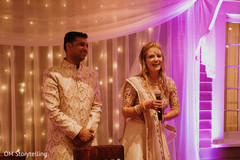 Charming Indian bride giving her speech at the reception. Charming Indian bride giving her speech at the reception.
