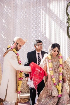 Indian couple at their wedding ceremony. Indian couple at their wedding ceremony.