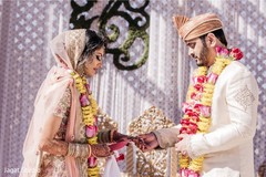 Indian groom putting the ring to his Indian bride. Indian groom putting the ring to his Indian bride.