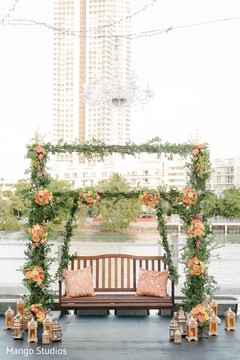 Outdoor themed mehndi party decor. Outdoor themed mehndi party decor.