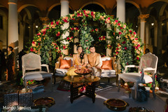 Indian bride and groom enjoying their mehndi party. Indian bride and groom enjoying their mehndi party.