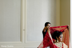 Indian bride's dupatta. Indian bride's dupatta.