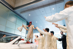 Joyful modern baraat. Joyful modern baraat.