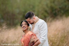 Indian bride and groom having a romantic moment. Indian bride and groom having a romantic moment.