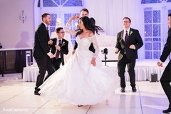 Indian bride, Indian groom with groomsmen dance. Indian bride, Indian groom with groomsmen dance.