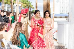 Indian bride's grand entrance to ceremony. Indian bride's grand entrance to ceremony.