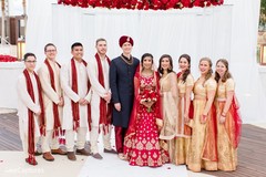 Incredible photo of Indian couple with bridesmaids and groomsmen. Incredible photo of Indian couple with bridesmaids and groomsmen.