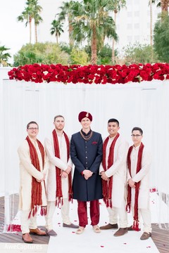 Charming Indian groom with groomsmen. Charming Indian groom with groomsmen.