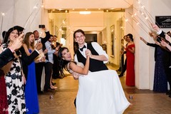 Magnificent photography of Indian couple at ending of reception party. Magnificent photography of Indian couple at ending of reception party.