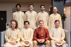 Elegant Indian groom posing with groomsmen. Elegant Indian groom posing with groomsmen.