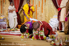 Indian couple receiving blessing at ceremony. Indian couple receiving blessing at ceremony.