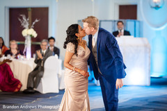 Lovely Indian bride and groom kiss. Lovely Indian bride and groom kiss.