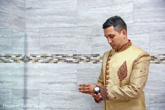 Enchanting groom getting ready for wedding ceremony. Enchanting groom getting ready for wedding ceremony.