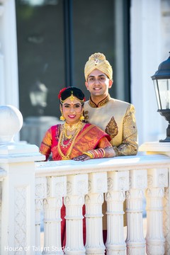 Fabulous indian bride and groom balcony capture Fabulous indian bride and groom balcony capture